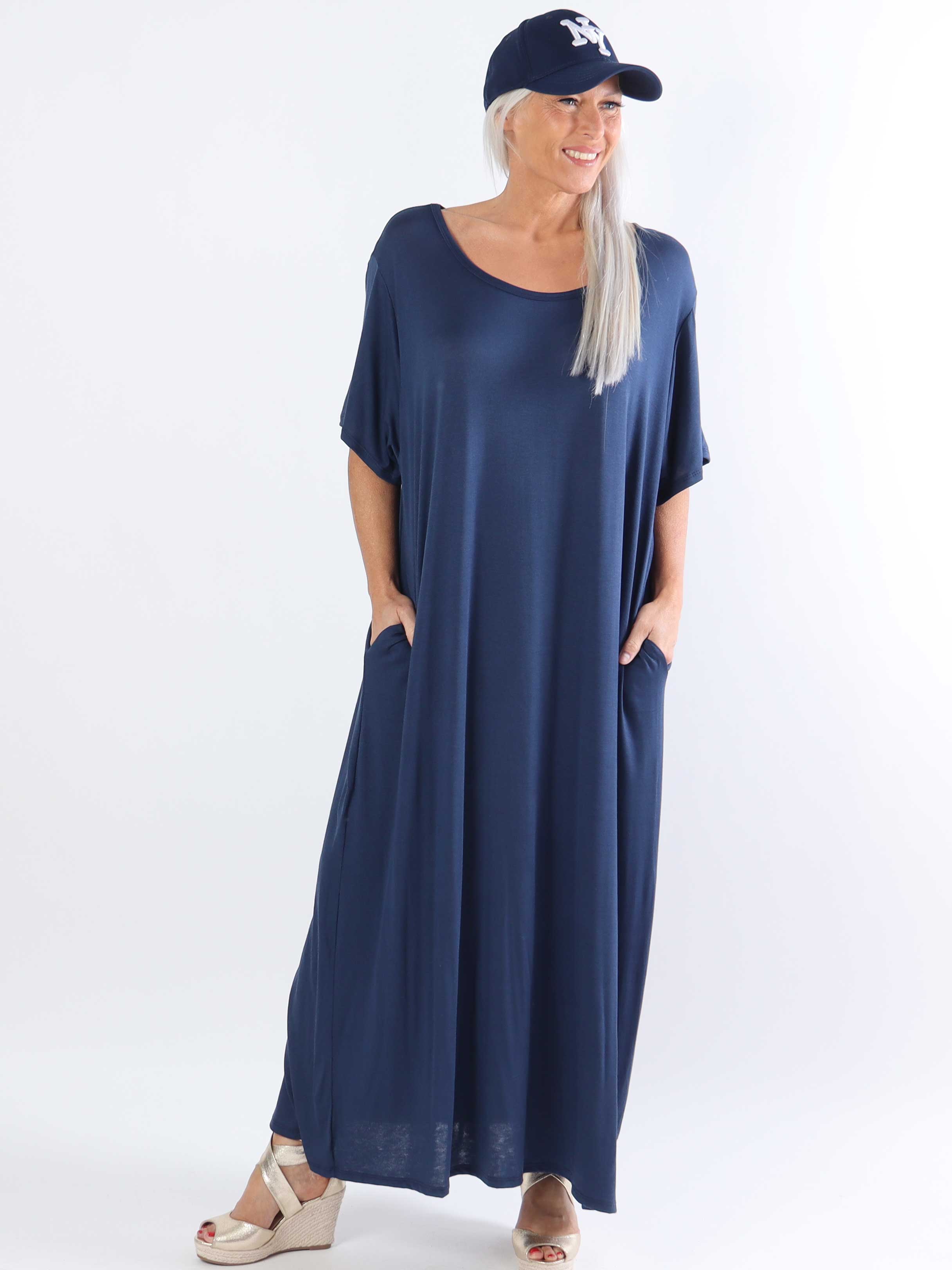 Abbie - Lang plus size t-shirtkjole i åndbart viskose stof